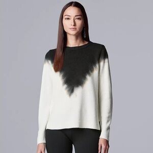 Simply Vera Wang Sweater Women M White/Black Tye Dye